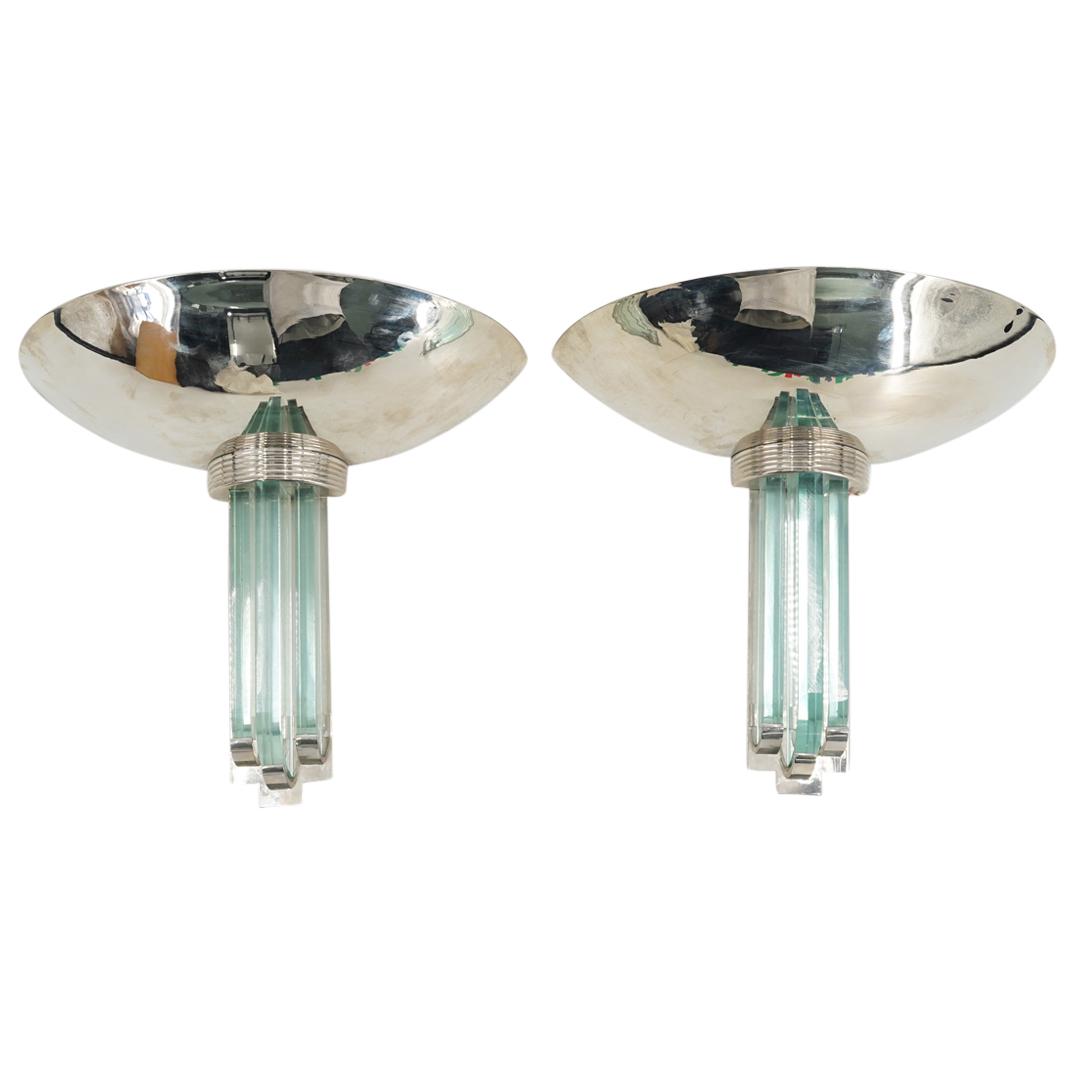 Jean Perzel (French, 1892-1986) Art Deco Chrome Sconces (1 of 10)