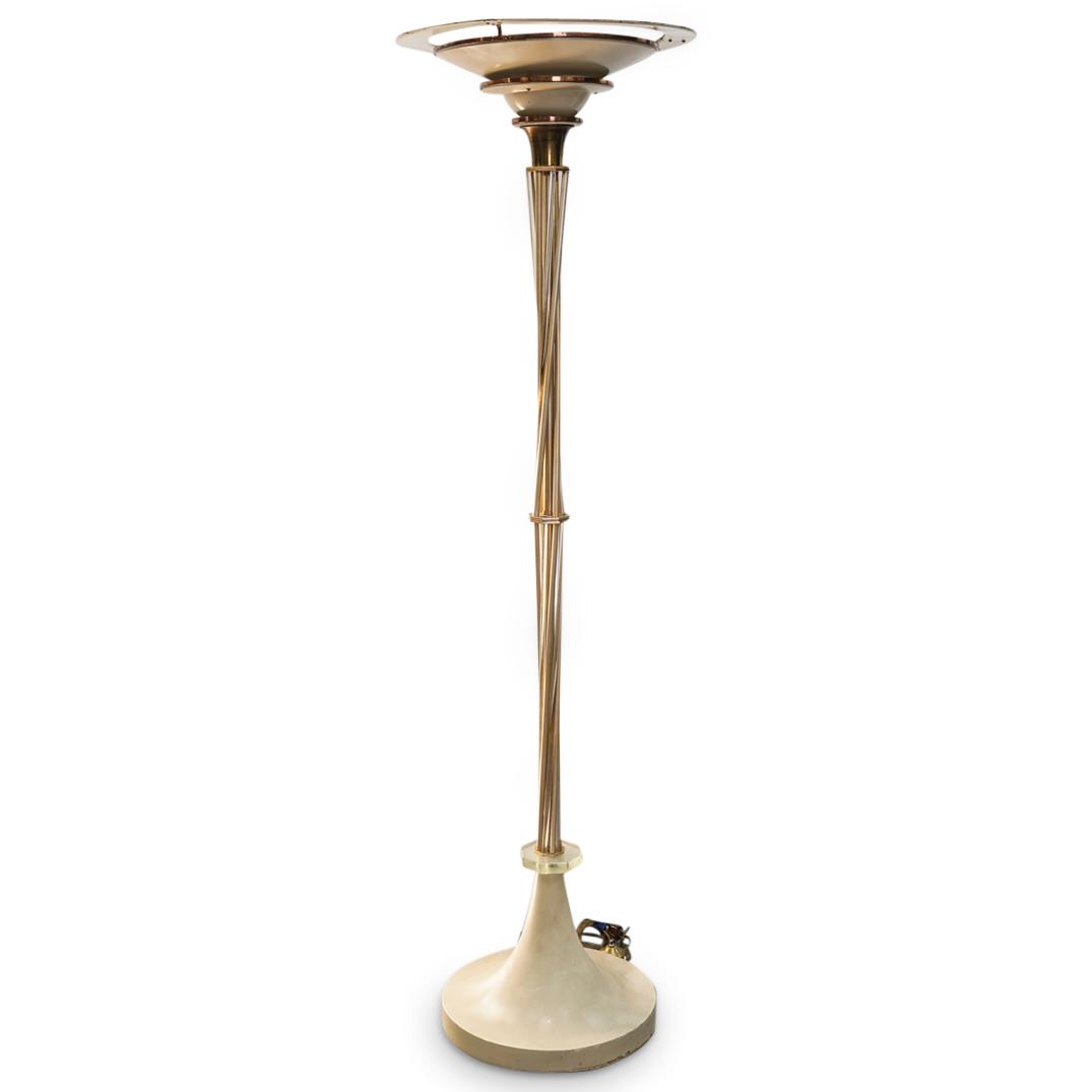 Mid Century Glass & Brass Floor Lamp (1 of 8)