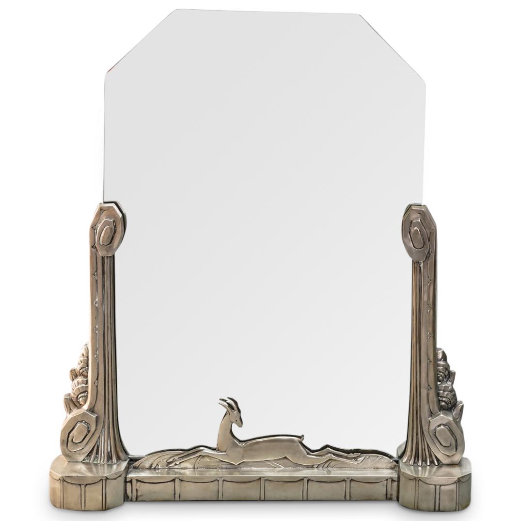 Art Deco French Silvered Bronze Console Mirror (1 of 4)