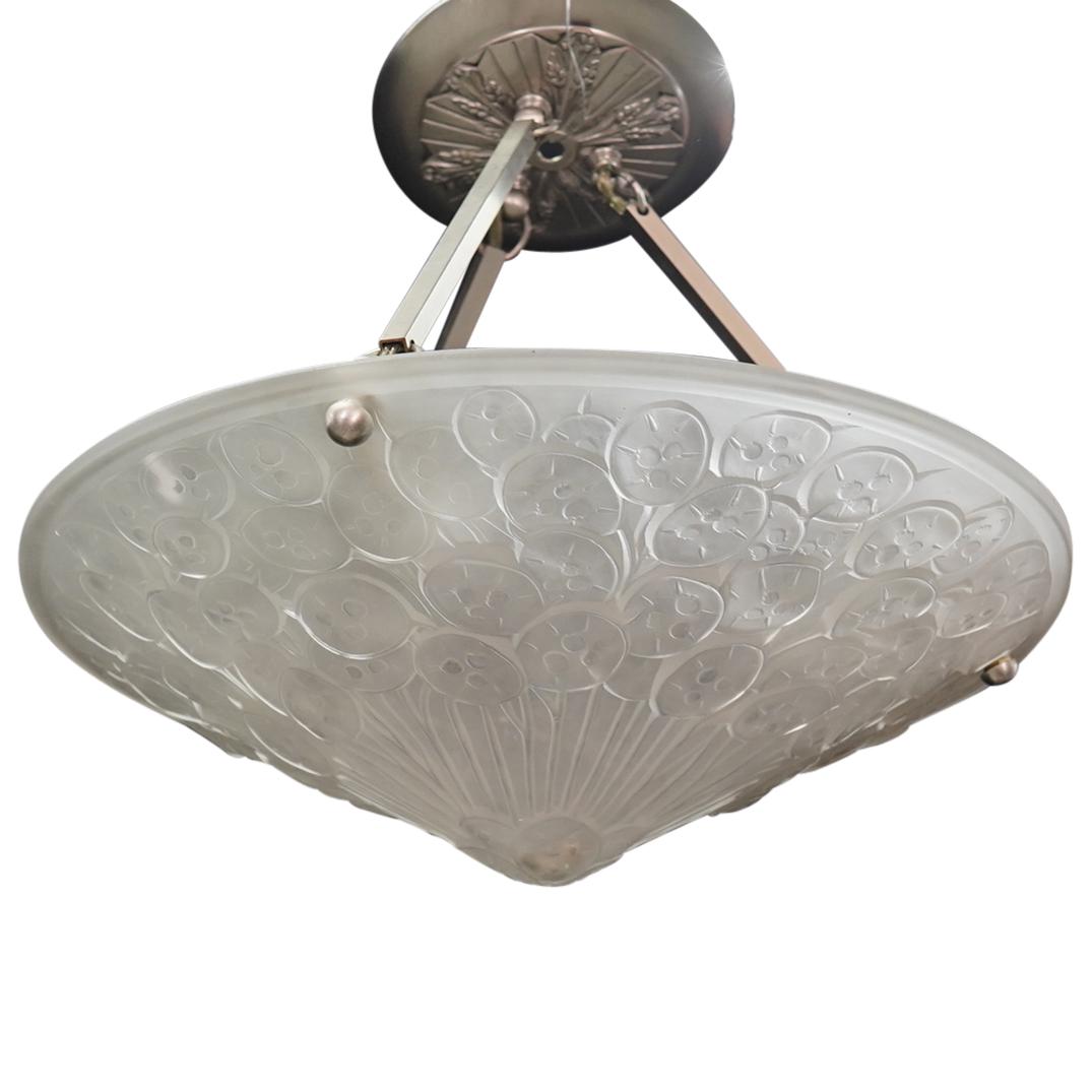 Etling Frosted Molded Glass Pendant Light (1 of 7)