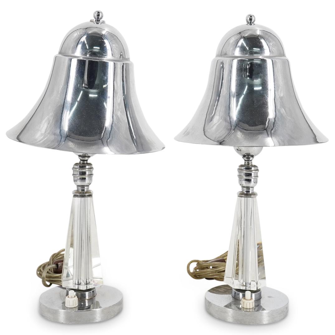 Pair of Art Deco Boudoir Table Lamps (1 of 5)