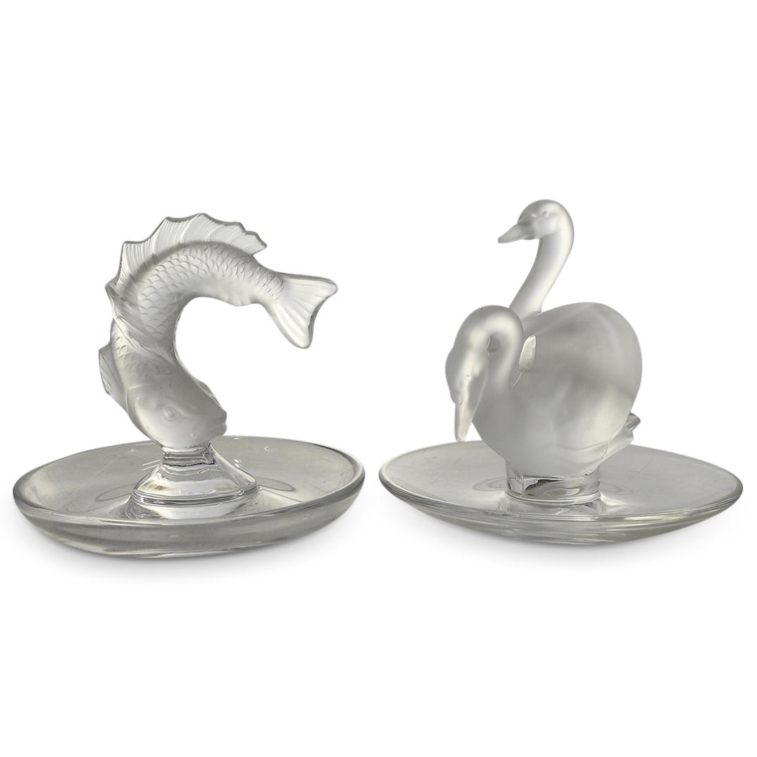 (2Pc) Lalique Crystal Figurine Pin Trays (1 of 5)