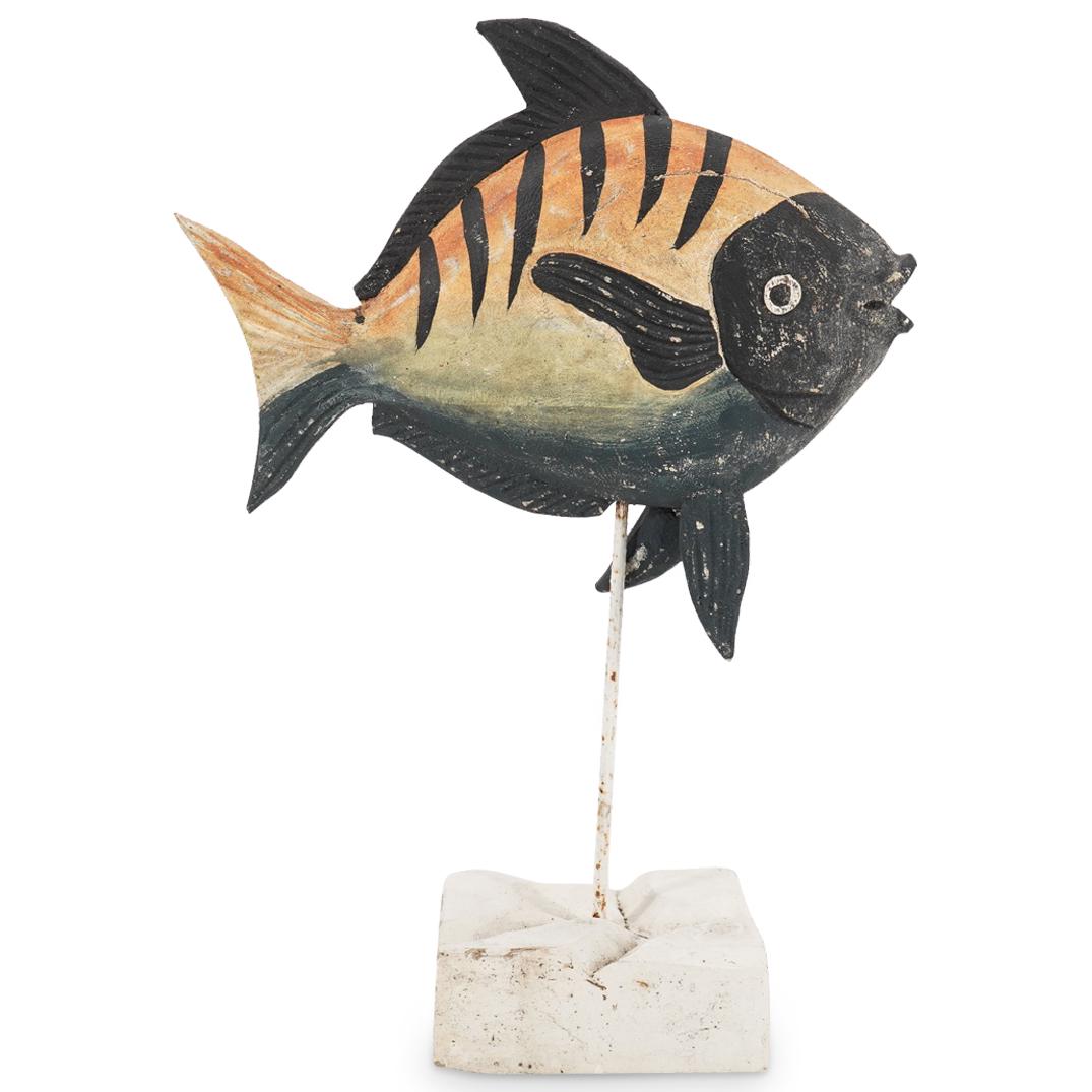 Carved Wood Art Deco Polychrome Fish (1 of 5)