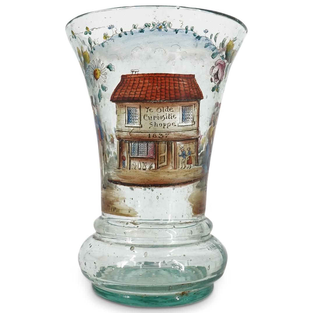 Victorian English Dickensian Hand Blown Glass Vase (1 of 7)