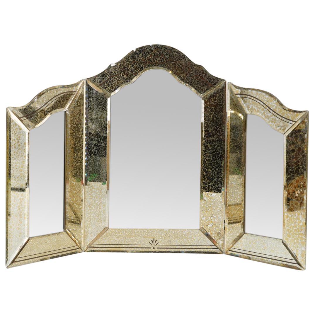 Antique Triptych Vanity Mirror (1 of 3)