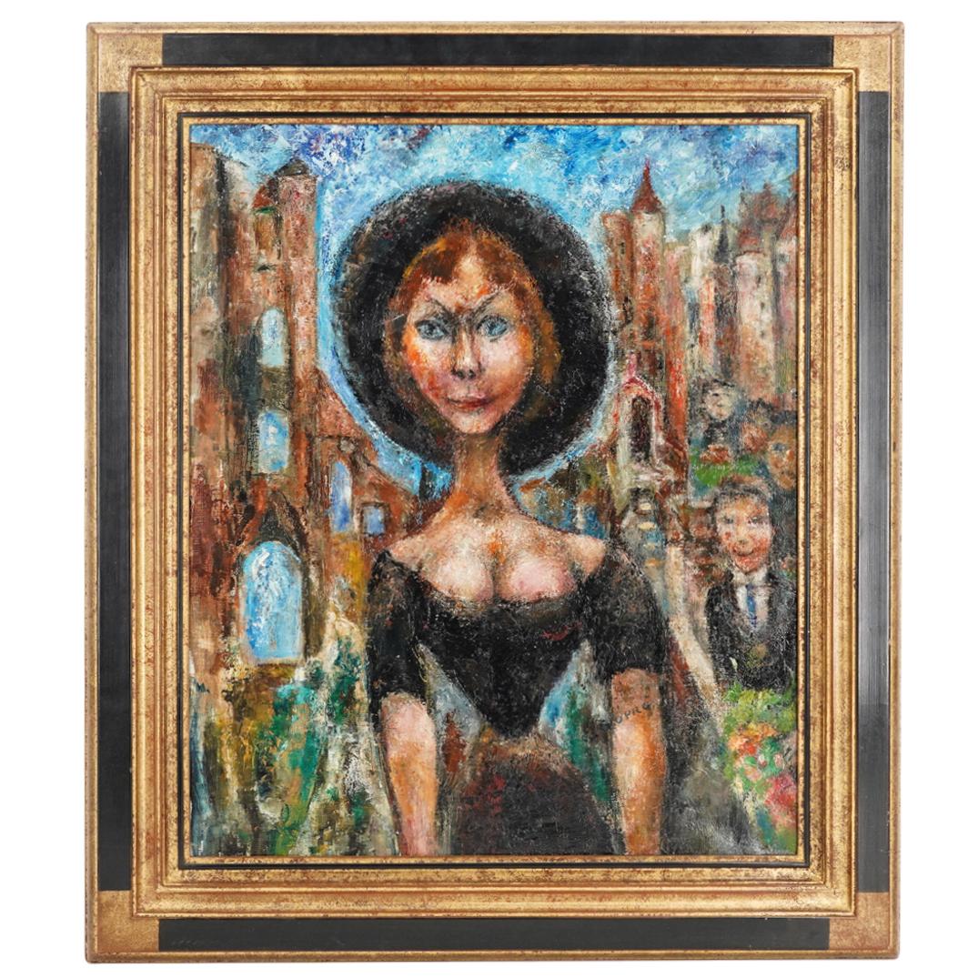 Edouard Joseph Goerg (1893-1969) "La Parisienne en Vacance"Portrait Oil Painting on Canvas (1 of 8)