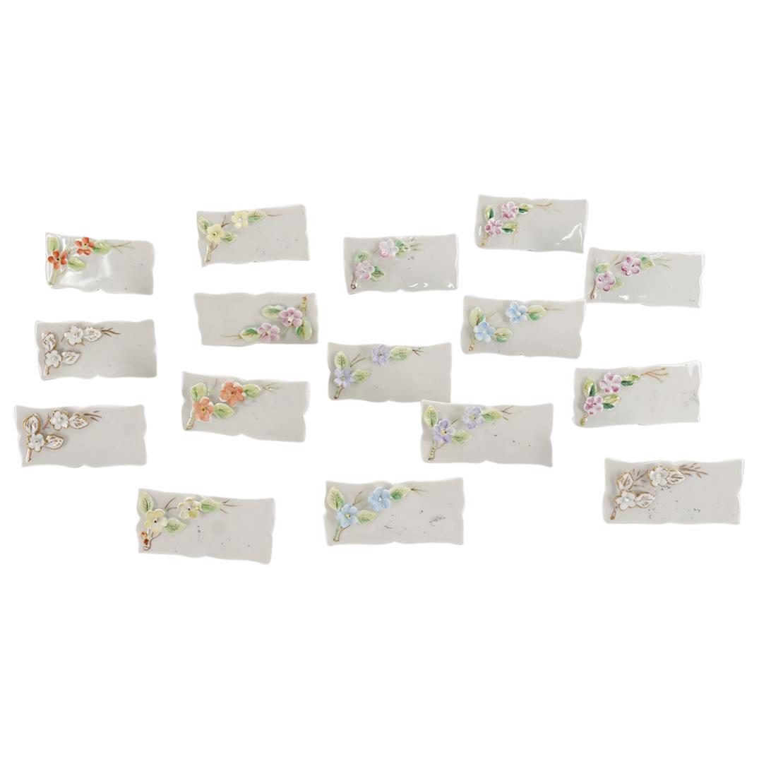(16 Pc) Capodimonte Floral Porcelain Place Card (1 of 6)