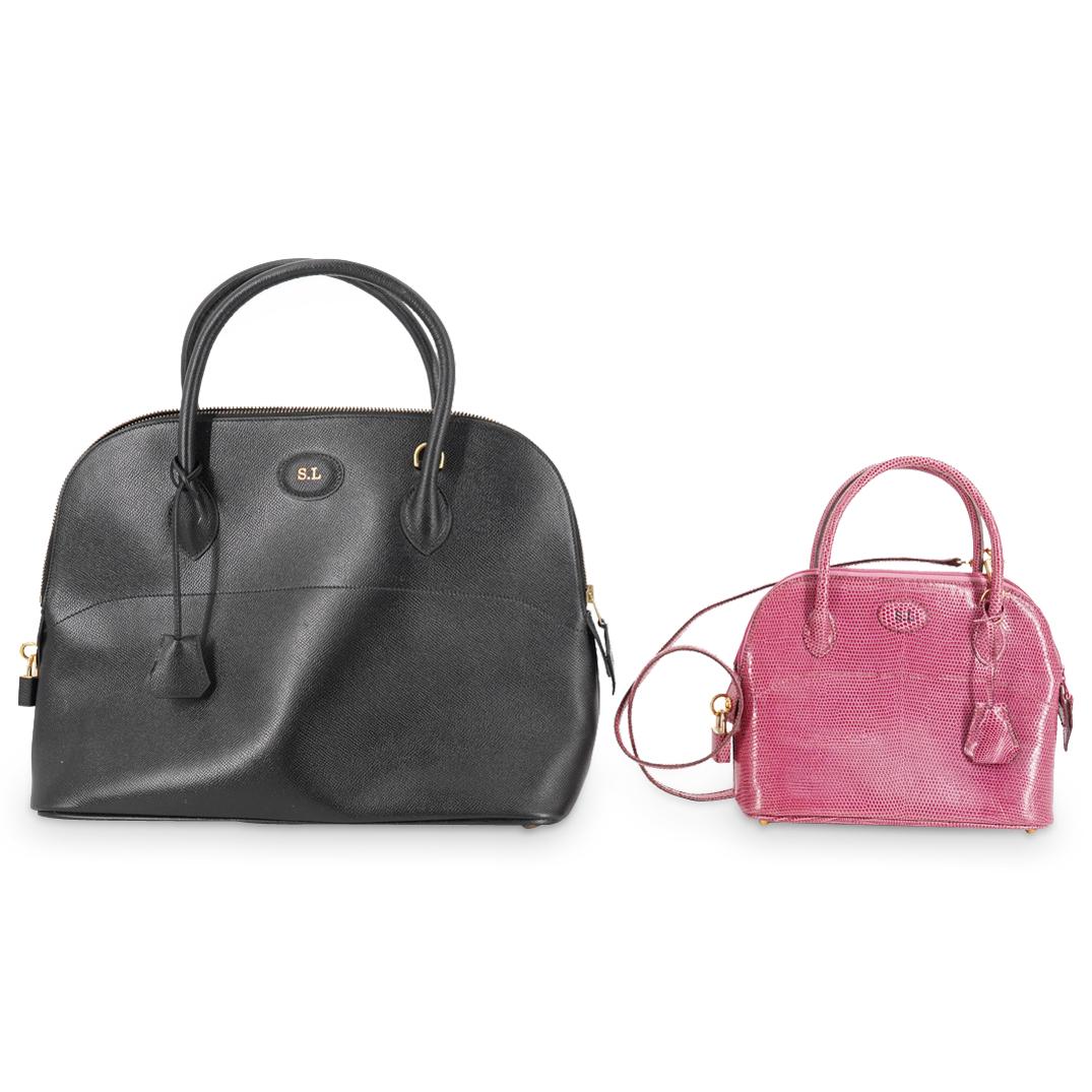 (2 Pc) Monogrammed Designer Leather Handbags (1 of 7)