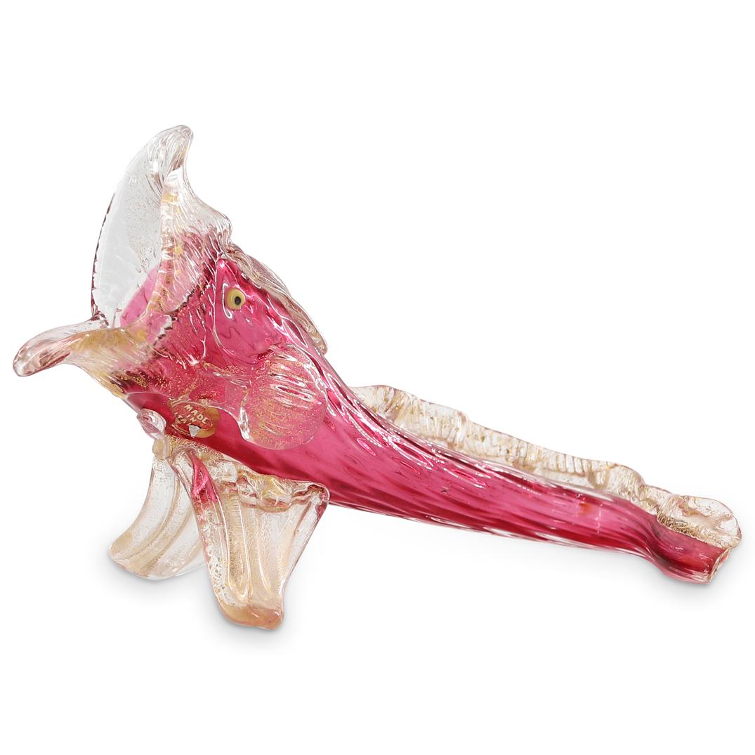 Murano Glass Footed Fish W/ Gold Flake Accents (1 of 5)