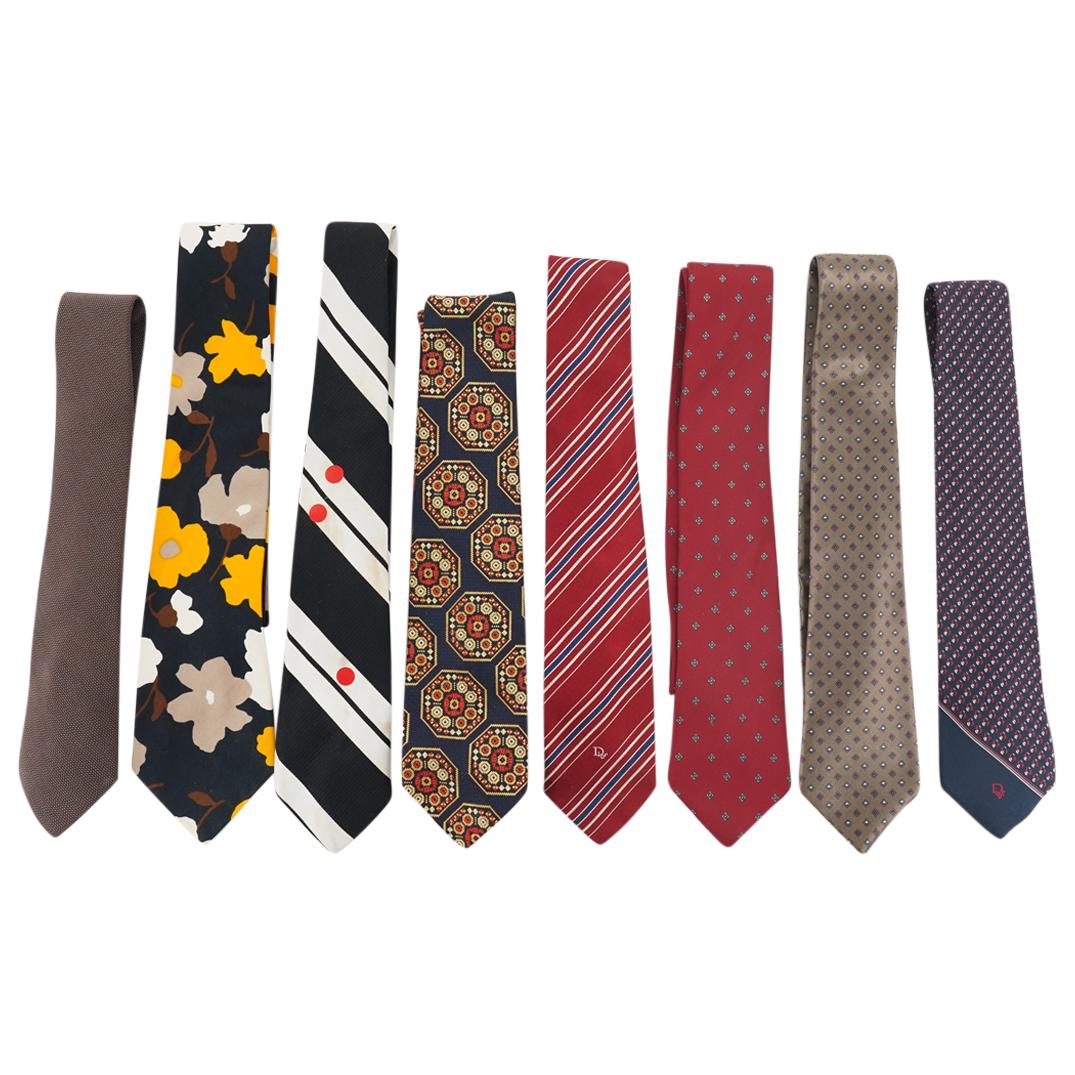 (8 Pc) Christian Dior & Other Silk Necktie Group (1 of 13)