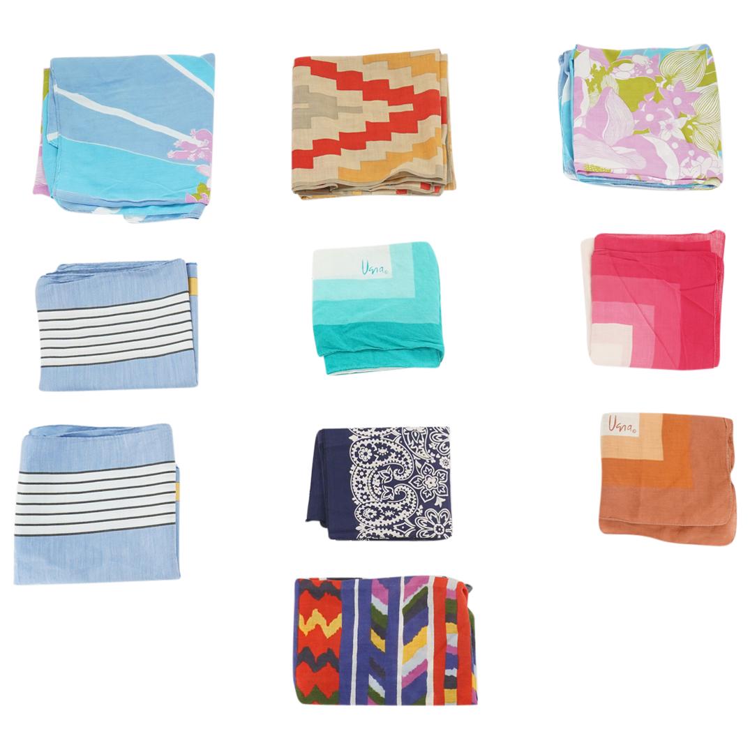 (10 Pc) Assorted Cotton Scarves Grouping Set (1 of 9)