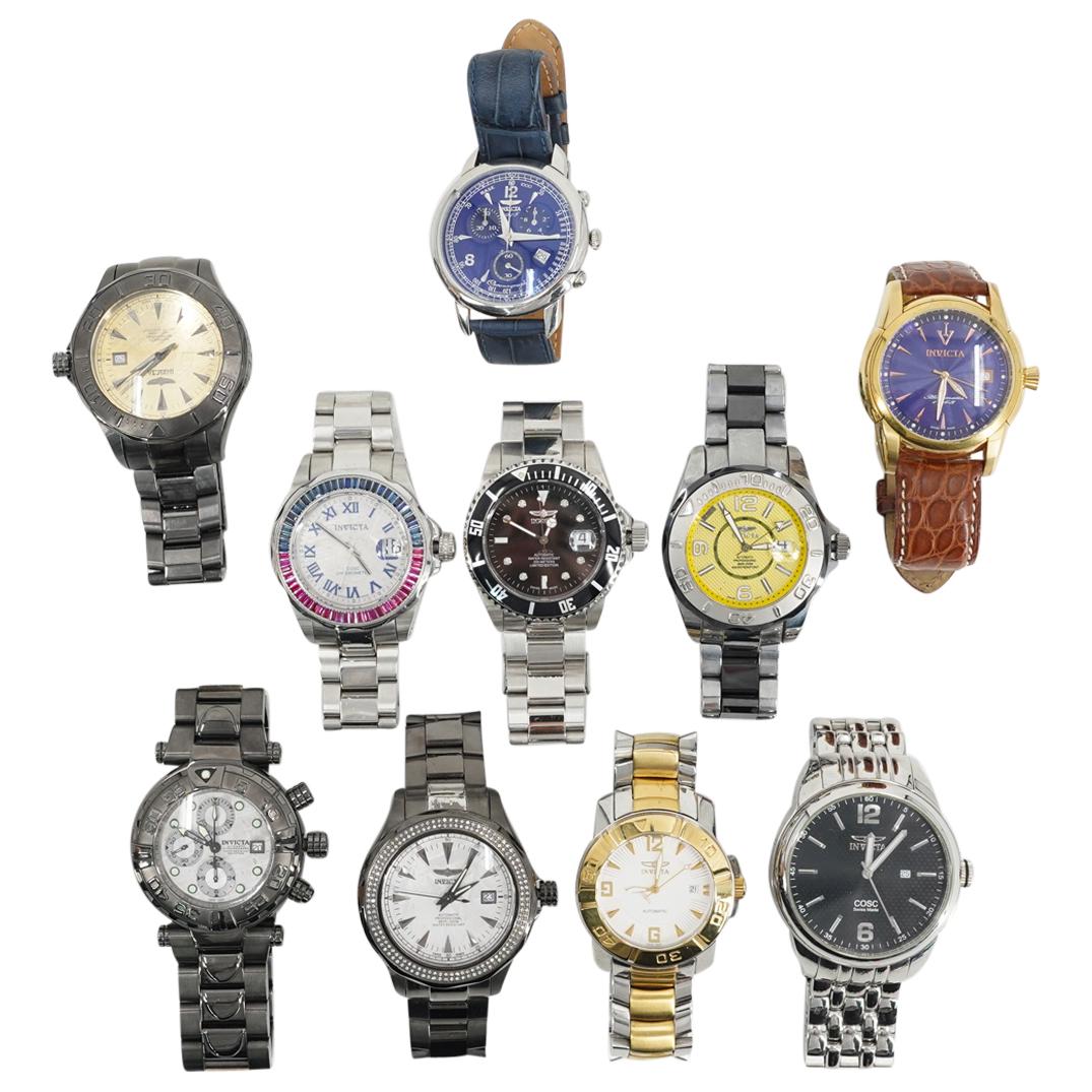 (10 Pc) Invicta Stainless Steel Automatic Watches (1 of 15)