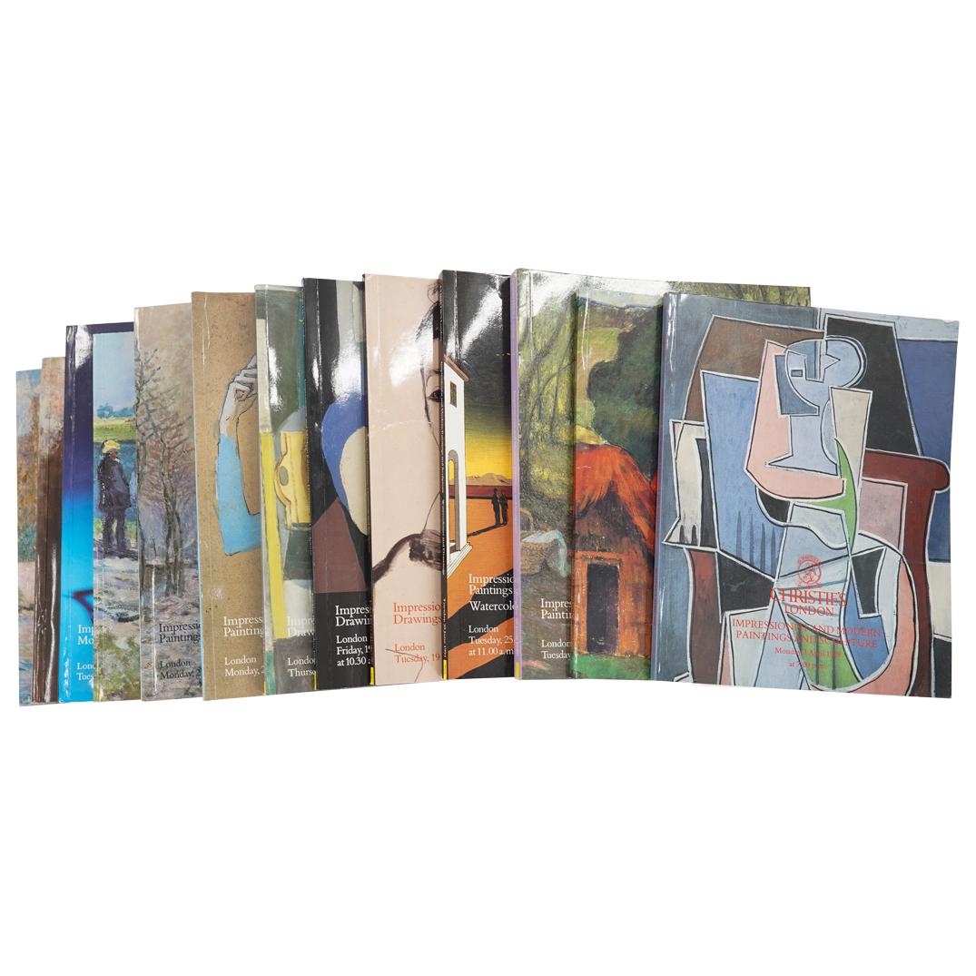 (13Pc) Christie's Impressionist and Modern Paintings and Sculpture Catalogues: DESCRIPTION: (13Pc) Christie's Impressionist and Modern Paintings and Sculpture catalogues. Includes: 26 June 1990, 30 November 1987, 25 June 1991, 19 March 1991, 19 October 1990, 3 April 1989, 24 May