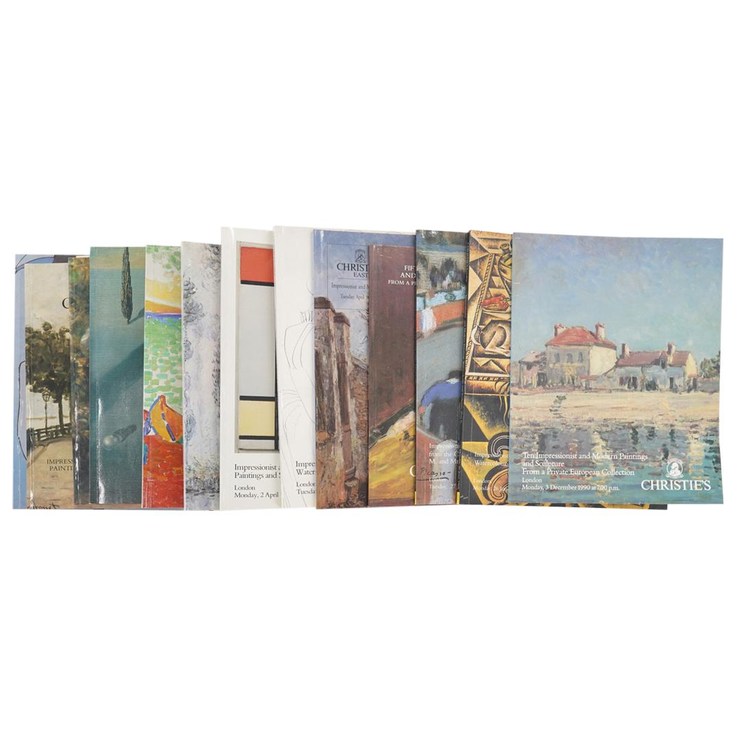 (13Pc) Christie's Impressionist & Modern Paintings Catalogues: DESCRIPTION: (13Pc) Christie's Impressionist and Modern Paintings art catalogues. Includes: 3 December 1990, Ten Impressionist and Modern Paintings and Sculpture from a private European collection. 26