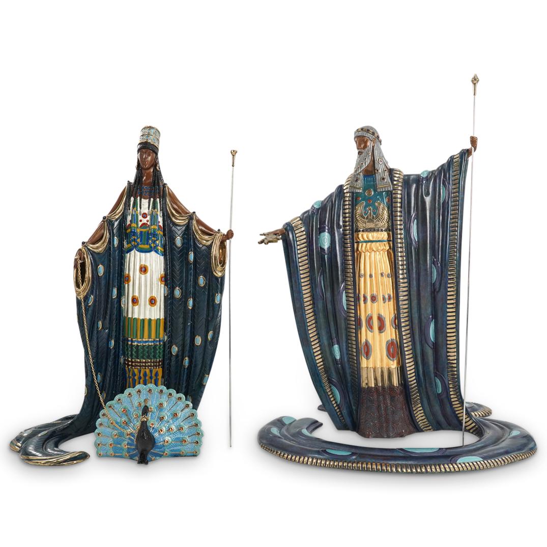 Romain de Tirtoff 'Erte' (Russian/French, 1892) "Zeus" & "Hera" Cold Painted Bronze Sculptures (1 of 20)