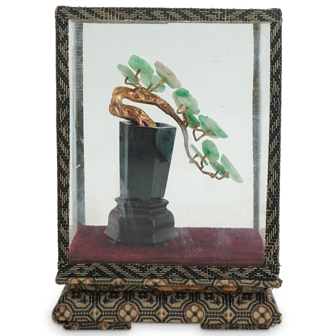 Antique Chinese 14K Gold And Jadeite Miniature Bonsai Tree (1 of 5)
