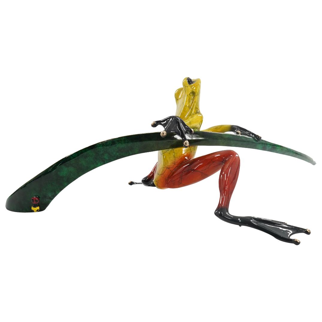 Tim "Frogman" Cotterill (B. 1950) "Ready, Set, Go" Enameled Bronze Frog (1 of 10)