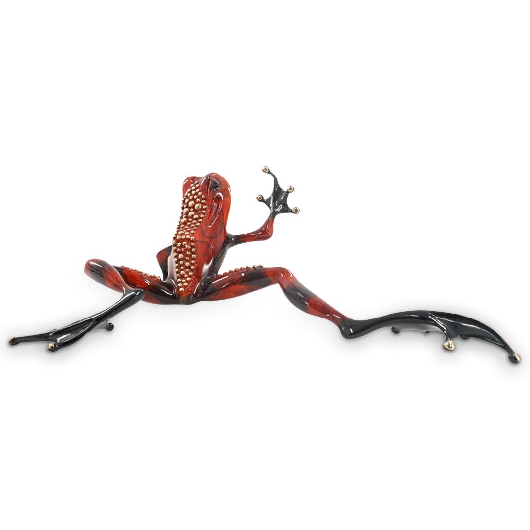 Tim "Frogman" Cotterill (B. 1950) Enameled Bronze LE Red Frog (1 of 8)