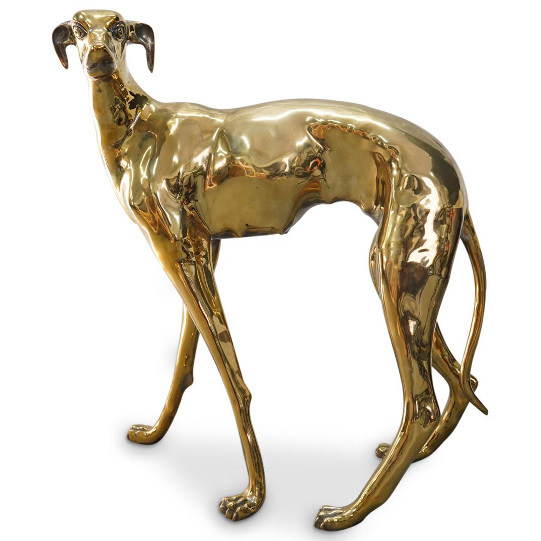 Pair of Vintage Brass Greyhound Sculptures (1 of 6)