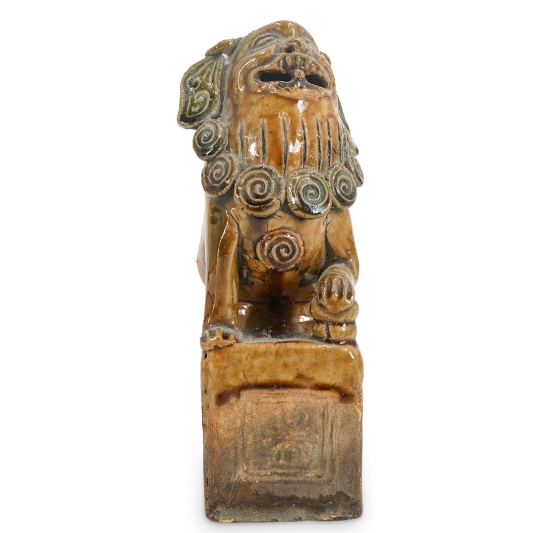 Antique Chinese Glazed Ceramic Foo Dog Joss Stick Holder (1 of 7)