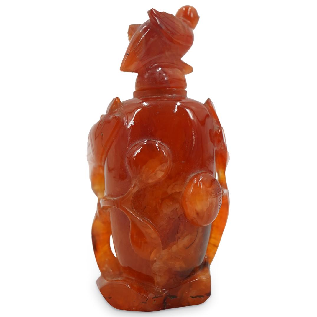 Chinese Agate Carved Snuff Bottle W/ Lid (1 of 2)