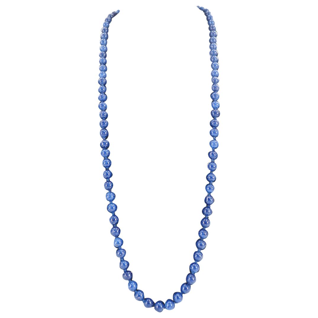 Vintage Les Bernard Lapis Lazuli Beaded Necklace: DESCRIPTION: A vintage Les Bernard lapis lazuli beaded necklace, marked with "Les Bernard" engraved hallmark. Lester Joy and Bernard Shapiro officially founded Les Bernard Inc on December 6, 1963 in N