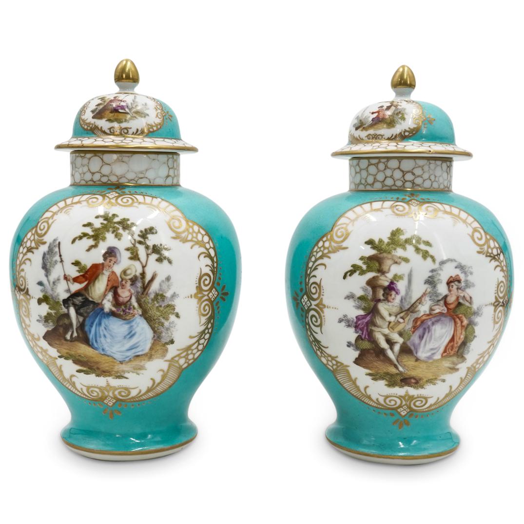 Pair of Helena Wolfsohn Dresden AR Porcelain Ginger Jars (1 of 7)