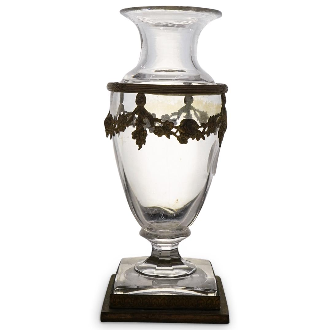Poss. Baccarat Gilt Ormolu Miniature Ormolu & Glass Footed Vase (1 of 4)