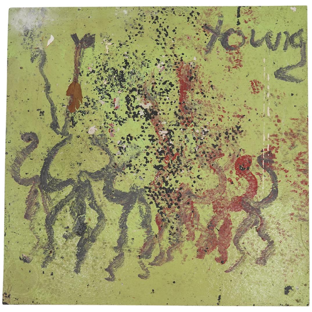 Purvis Young (American. 1943-2010) Painted Carpet Textile (1 of 4)