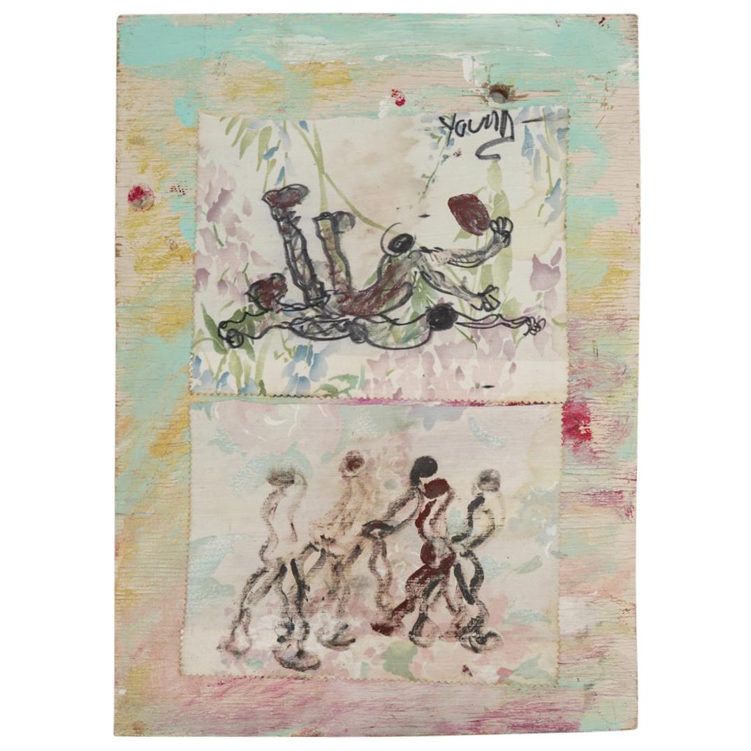 Purvis Young (American. 1943-2010) Textile On Plywood (1 of 4)