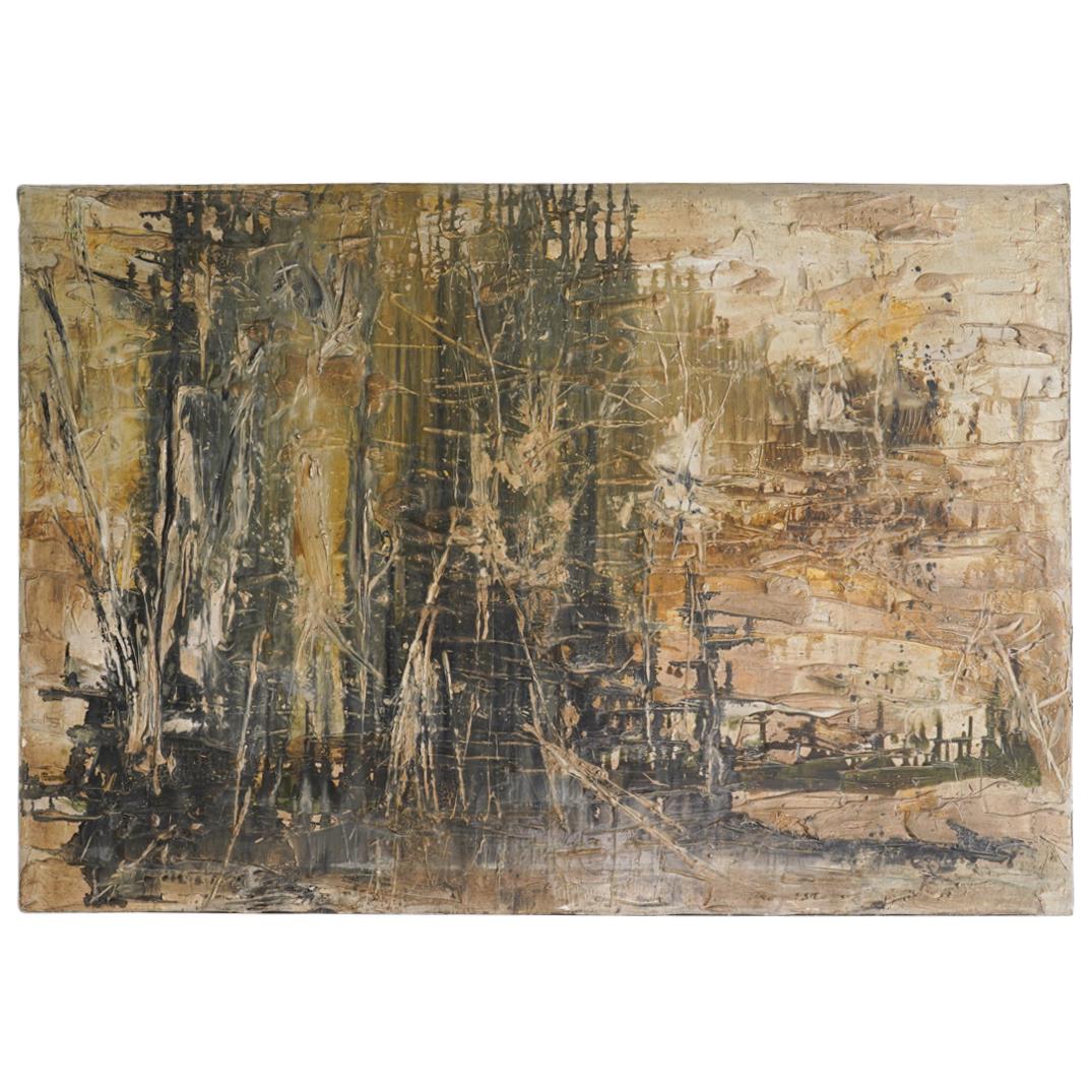 1961 Abstract Oil on Canvas Painting (1 of 4)