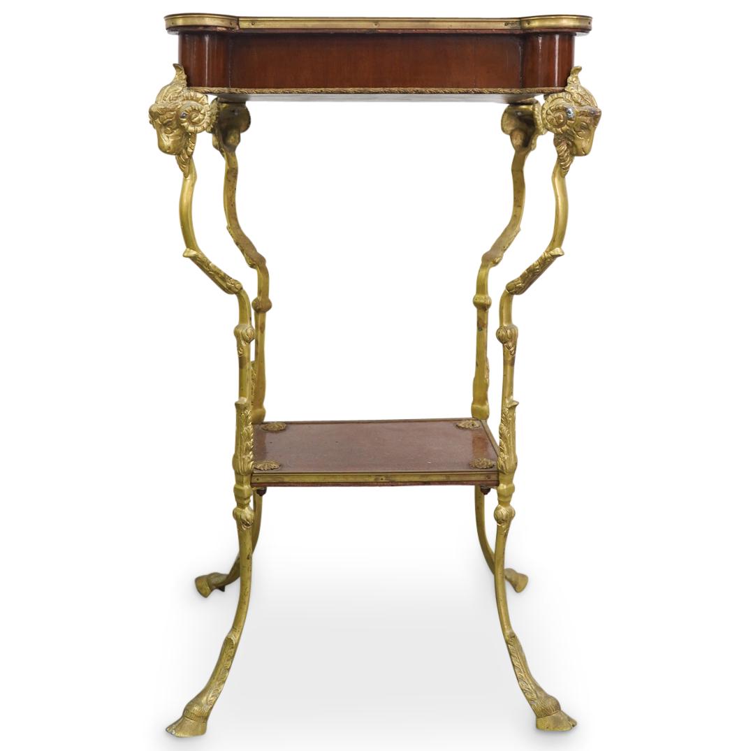 Antique French Carved Wood And Gilt Bronze Ram Leg Side Table (1 of 10)