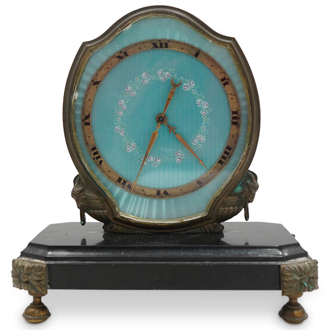 Art Deco Gubelin Guilloche & Bronze 8 Day Desk Clock (1 of 4)