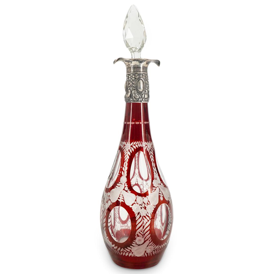 Antique German 800 Silver And Cut Glass Decanter (1 of 4)