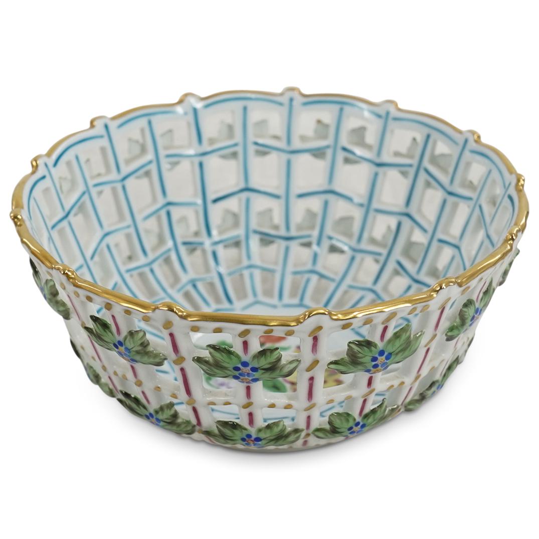 Herend Porcelain Printemps Open Weave Basket (1 of 5)