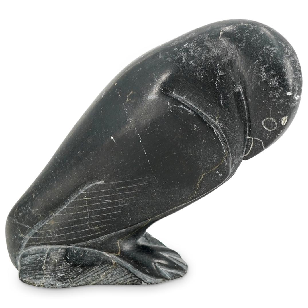 Signed Inuit Carved Soapstone Bird (1 of 5)