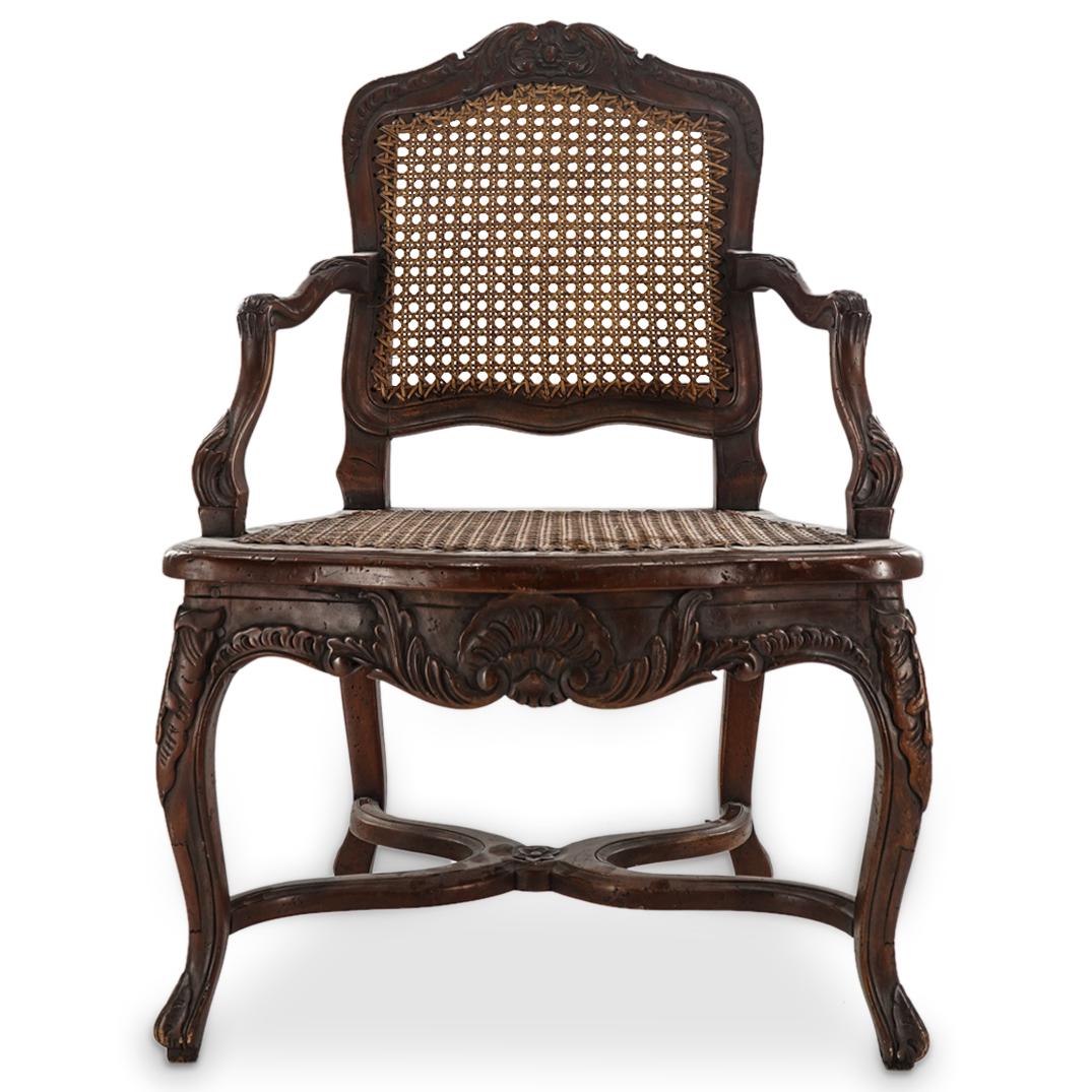 Antique French Wood And Wicker Miniature Child's Chair (1 of 10)