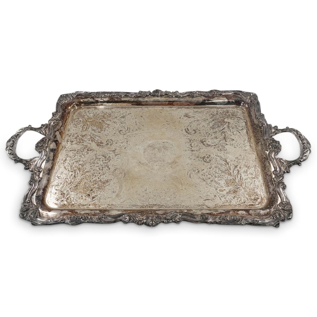 Antique Silver On Copper Large Silver Plated Tea Service Tray (1 of 8)