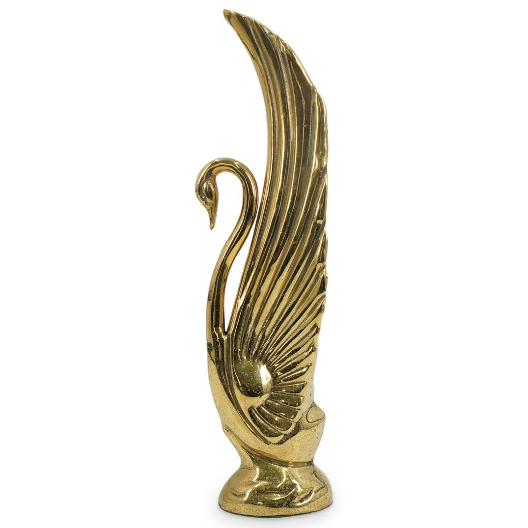Vintage Dolby Cashier Swan Brass Sculpture (1 of 3)