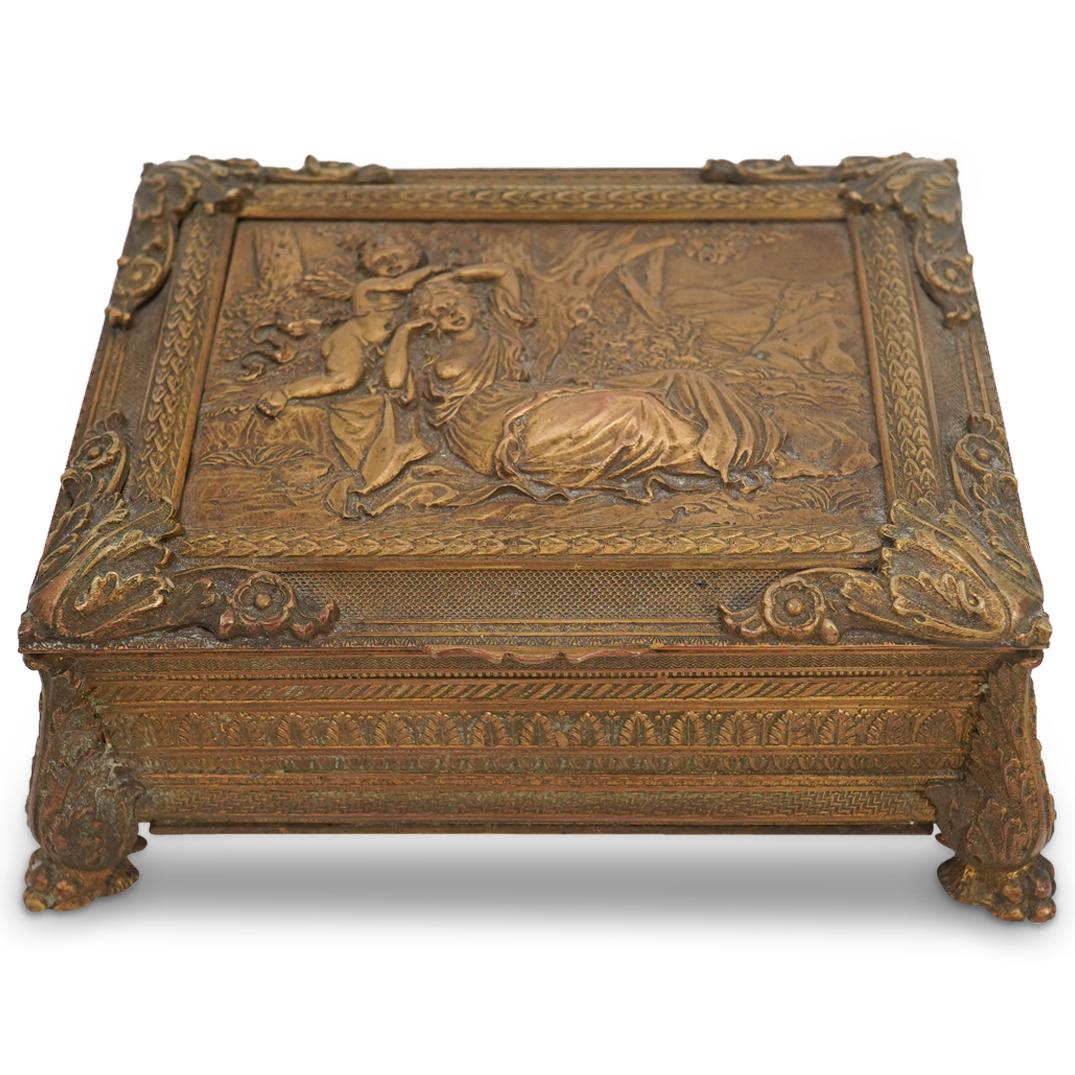 Austrian B. Altman And Co Bronze Box W/ Purple Velvet Interior (1 of 5)