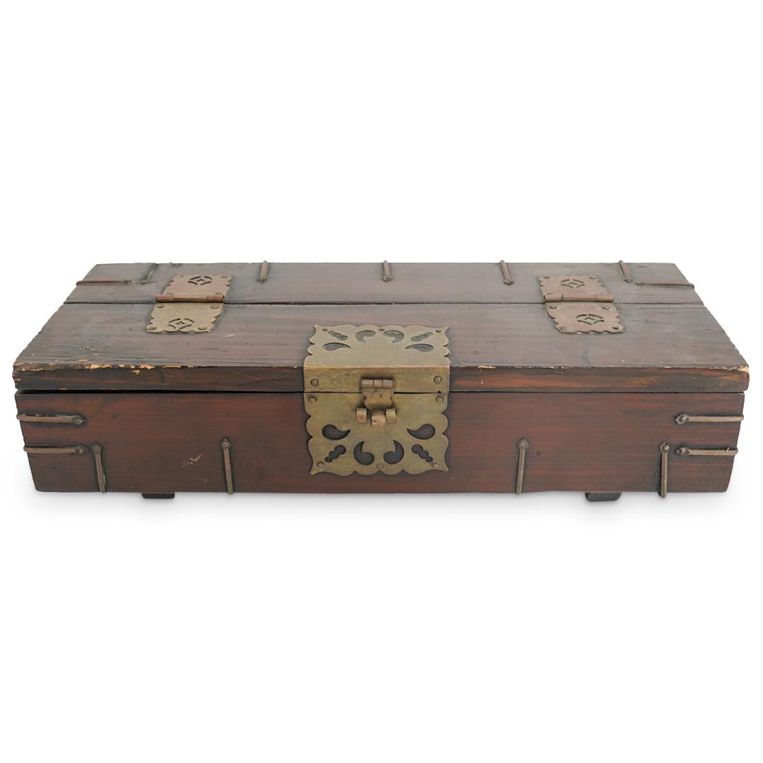 Antique Chinese Carved Wood Writing Box (1 of 6)