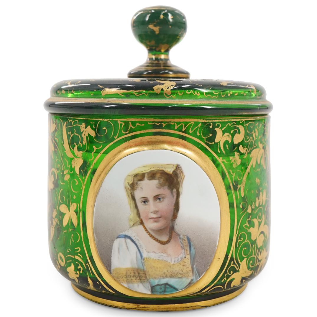 Moser Bohemian Glass Lidded Jar (1 of 4)