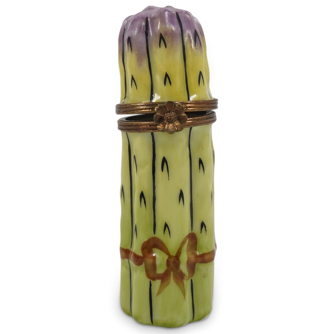Limoges Porcelain Painted "Asparagus Bunch" Trinket Box (1 of 4)