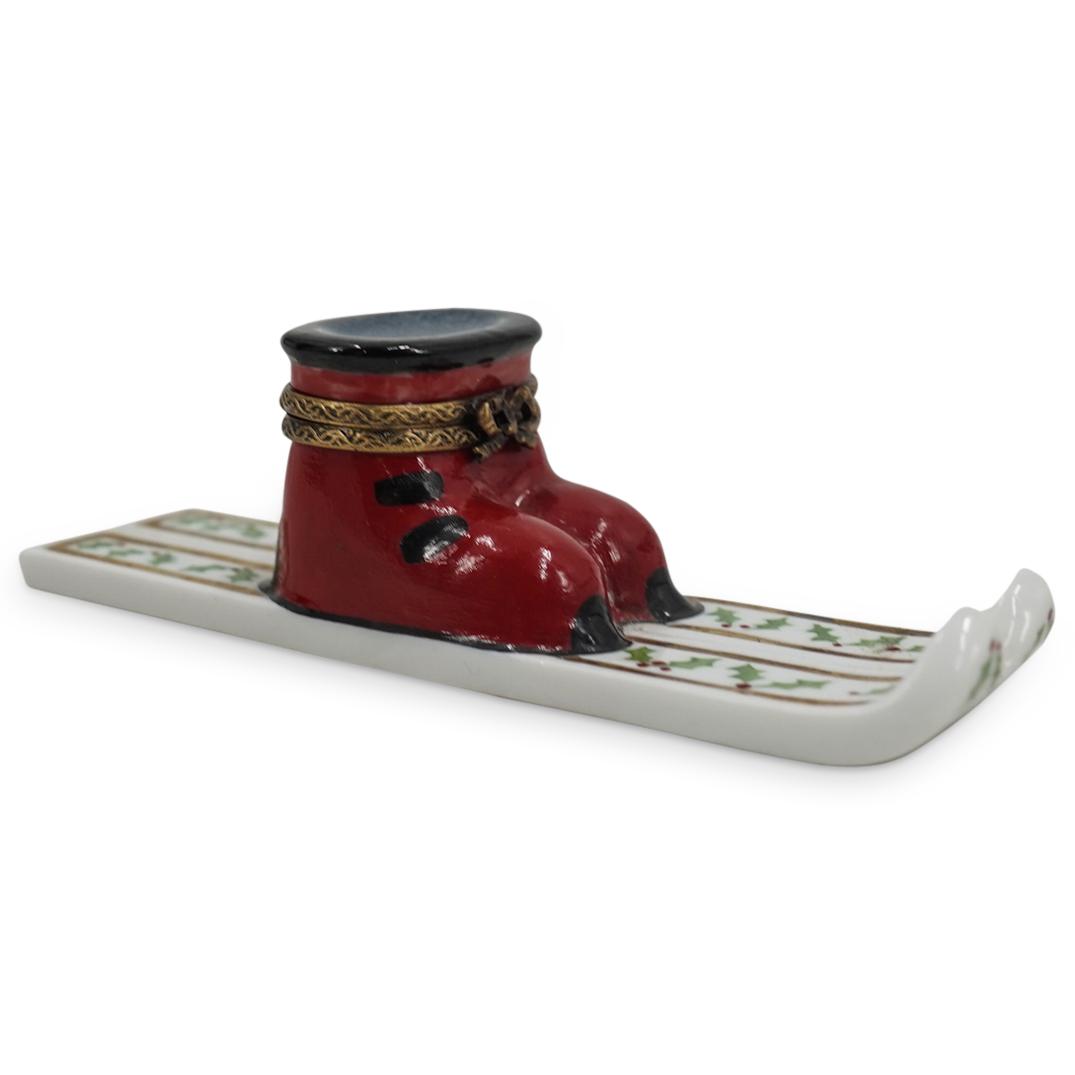 Chamart Limoges Porcelain "Ski Boots" Trinket Box (1 of 4)