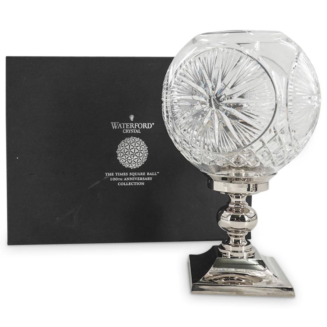 Waterford Crystal Times Square Hurricane Lamp W/ Metal Base (1 of 6)