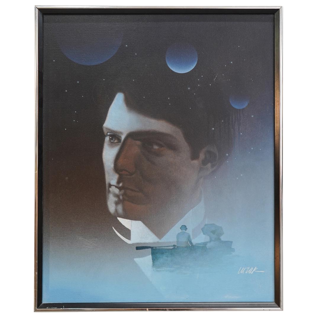 Dennis Luzak "Christopher Reeves" Oil on Canvas Painting (1 of 5)