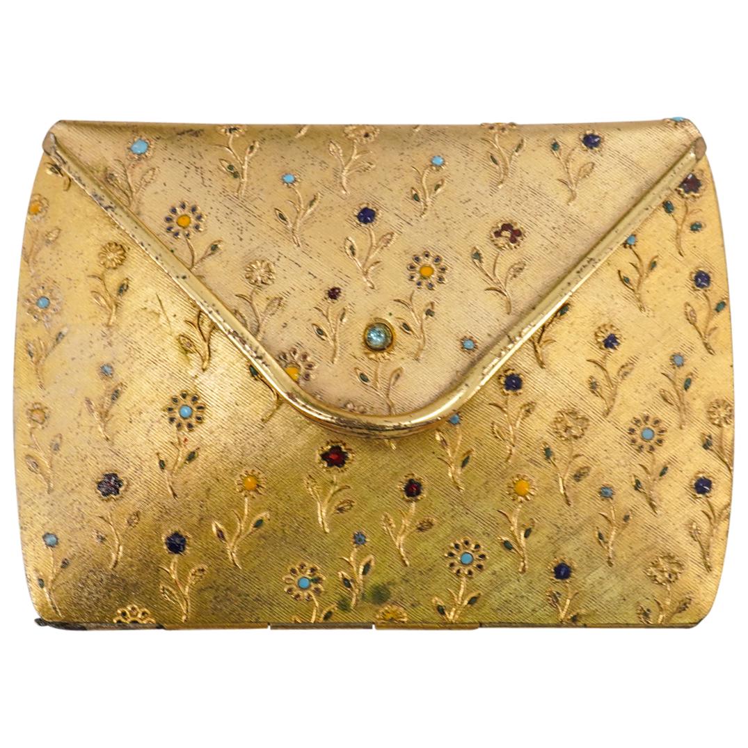 Vintage Italian Gold Plated Powder Compact (1 of 2)