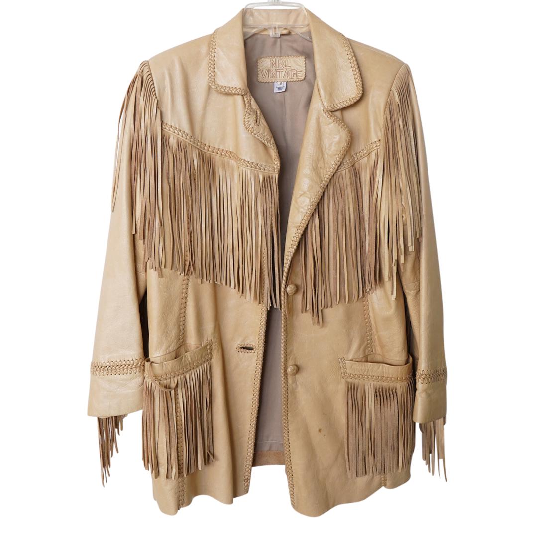 Vintage Western NBL Leather Fringed Jacket (1 of 5)