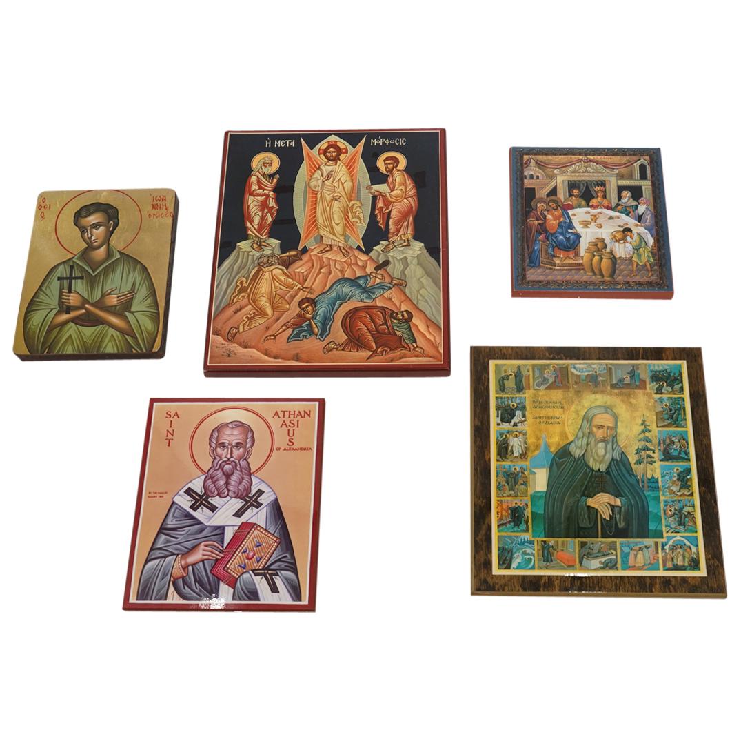 (5Pc) Religious Icons on Wood (1 of 7)
