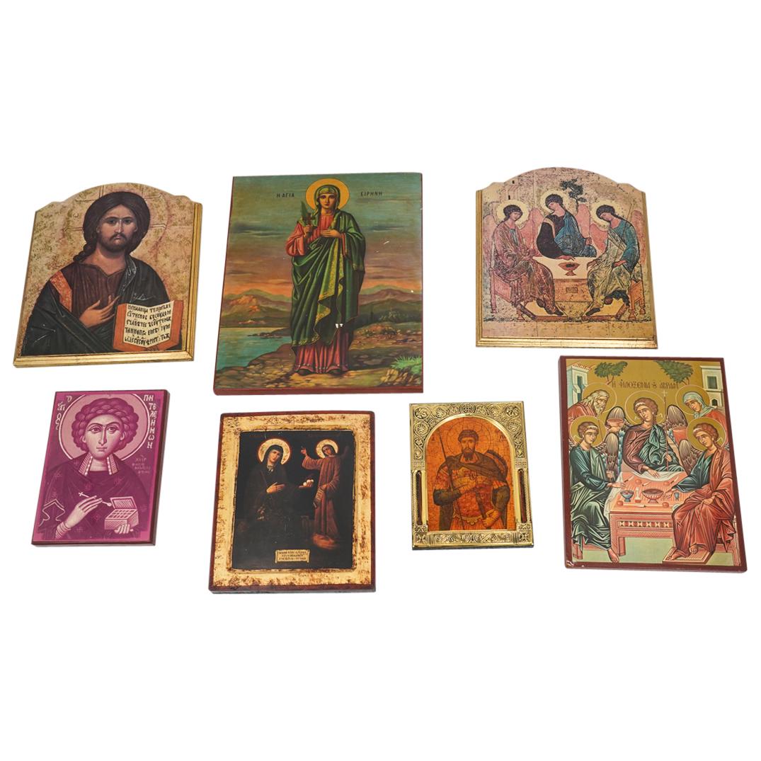 (7Pc) Religious Icons on Wood (1 of 17)